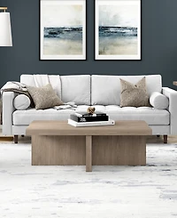 Hudson & Canal Elna 44" Wide Rectangular Coffee Table in Antiqued Gray Oak