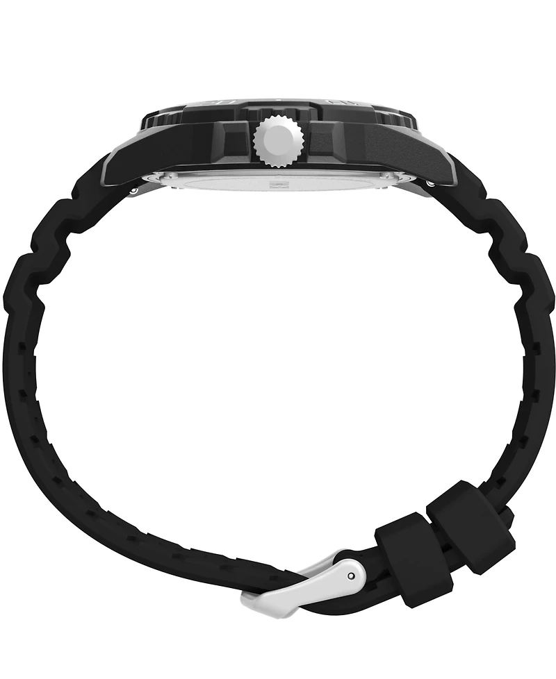 Timex Men's Main Street Quartz Black Silicone Strap 42mm Round Watch