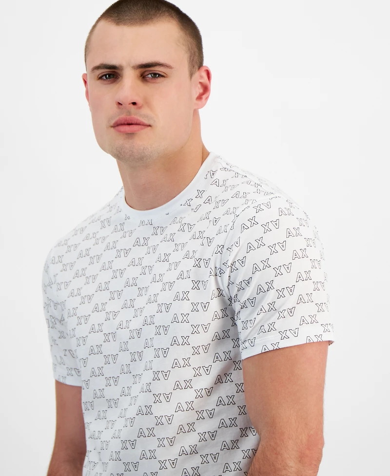 A|X Armani Exchange Men's All-Over Ax Logo T-Shirt, Created for Macy's