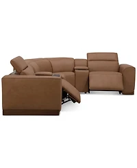 Lovro -Pc. Leather Sectional with Power Motion Chairs & 1 Console