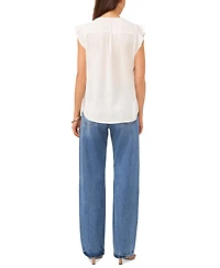 Vince Camuto Women's V-Neck Short-Ruffle-Sleeve Top