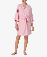 Ellen Tracy Women's 3/4 Kimono Sleeve Short Robe
