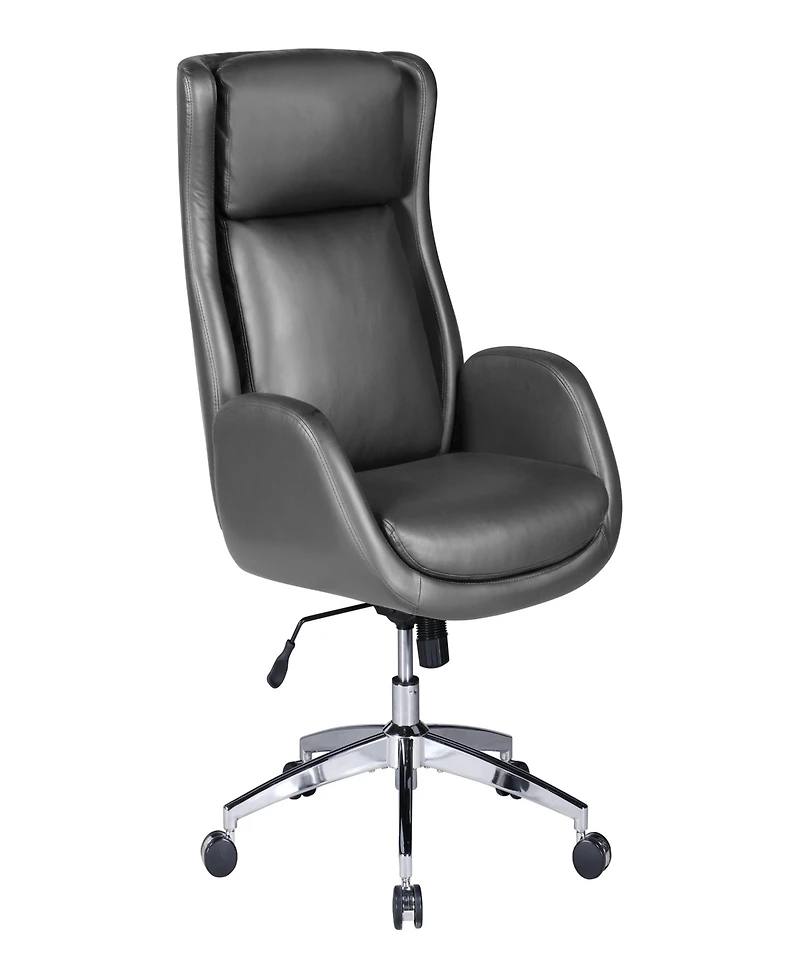 Office Star Blanchard Office Chair in Black Leatherette Upholstery