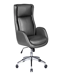 Office Star Blanchard Office Chair in Black Leatherette Upholstery