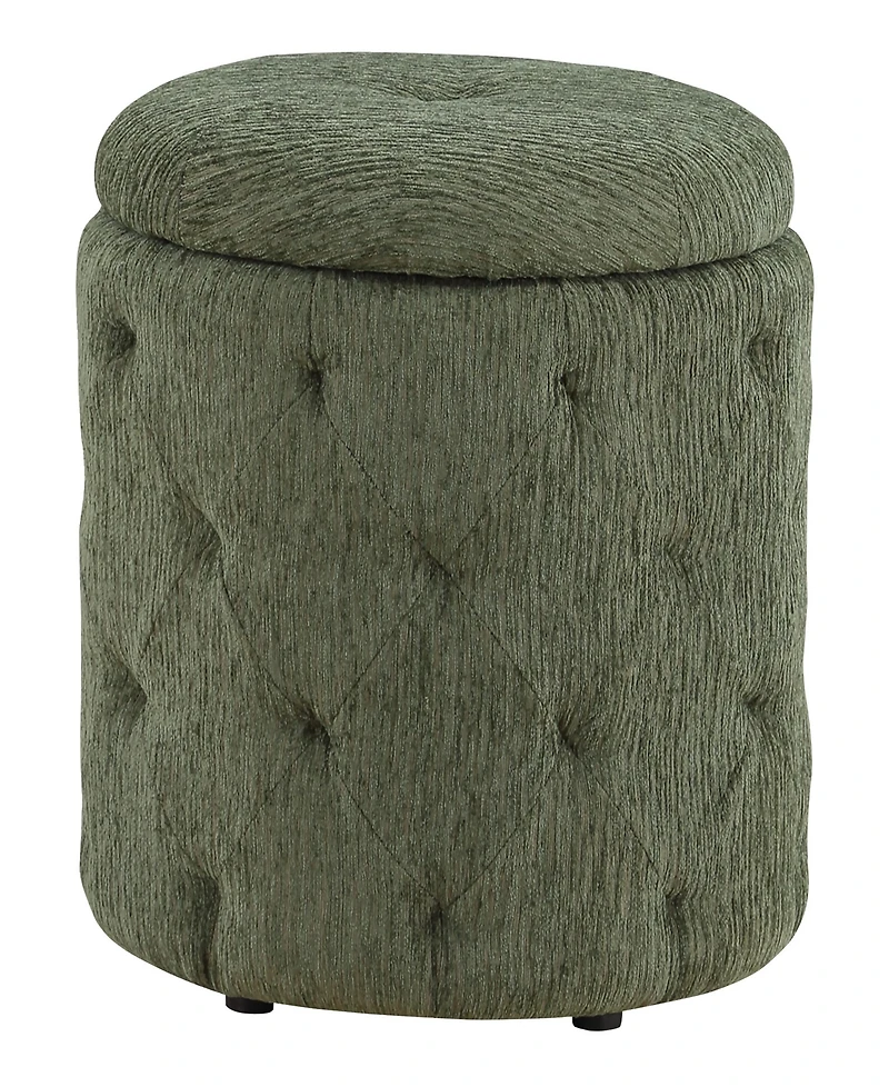 Office Star Erindale Round Storage Ottoman in Pine Fabric