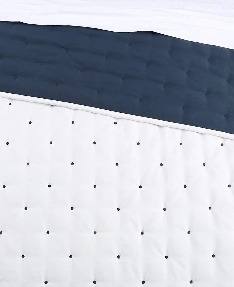 Levtex Embroidered Swiss Dot Stitching 3-Pc. Quilt Set, Full/Queen