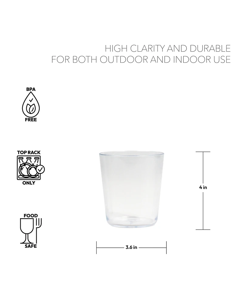 Tritan Simple Double Old Fashioned Drinkware Set 15.9 oz., Set of 4
