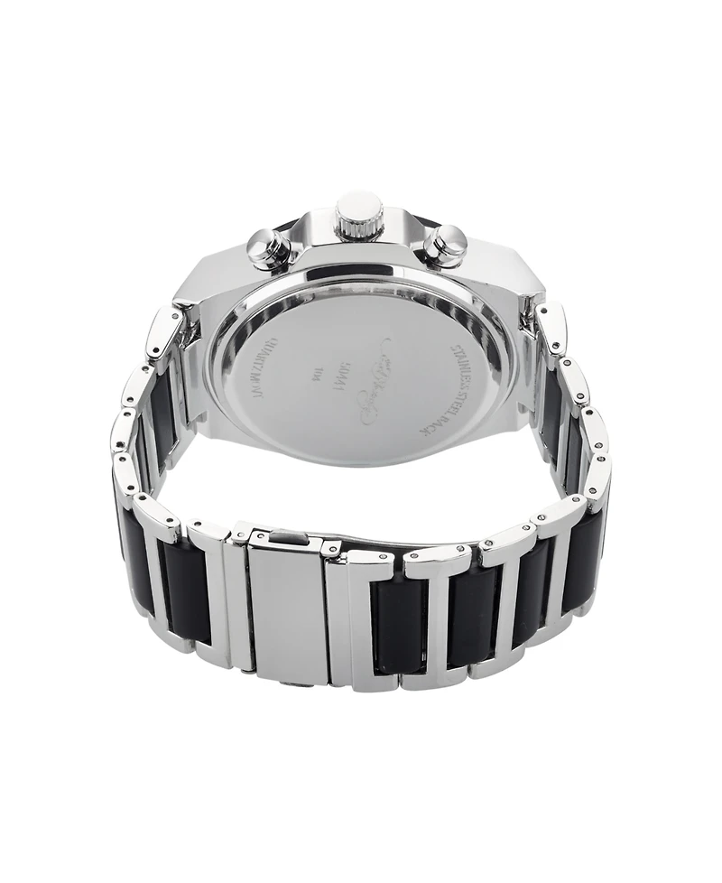 Ed Hardy Men's Brushed Silver-Tone Metal Bracelet Watch 52mm