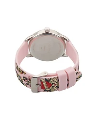 Ed Hardy Women's Quartz Matte Pink Silicone Strap Analog Watch 38mm