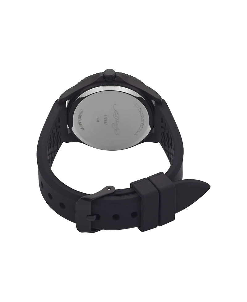 Ed Hardy Women's Quartz Matte Black Silicone Strap Analog Watch 38mm