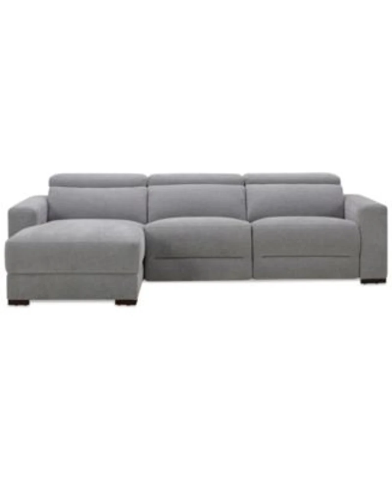 Nevio Fabric Power Headrest Sectional Collection Created For Macys