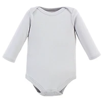 Luvable Friends Baby Boys Cotton Long-Sleeve Bodysuits 5pk, Basic Elephant