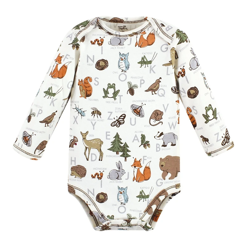 Touched by Nature Baby Boys 5Pk Long Sleeve Natural Bodysuits