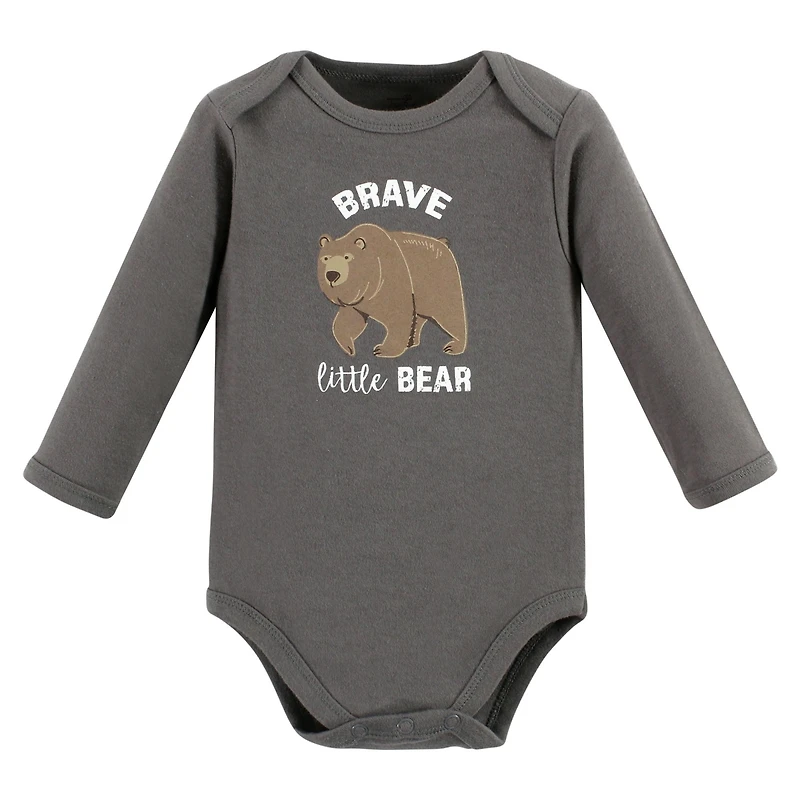 Touched by Nature Baby Boys 5Pk Long Sleeve Natural Bodysuits