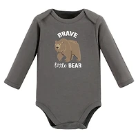 Touched by Nature Baby Boys 5Pk Long Sleeve Natural Bodysuits