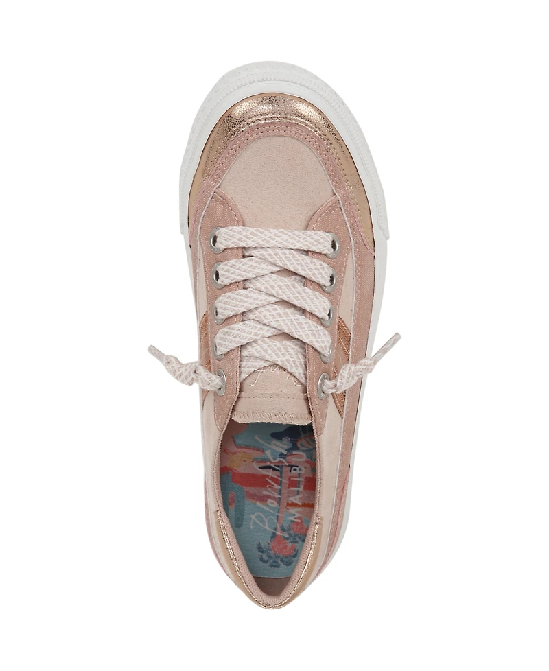 Blowfish Malibu Women's Alex Lace Up Sneakers - Rose Gold Fabric/Faux Leather