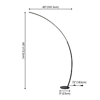 Jonathan Y Enzo 68" Contemporary Minimalist Metal Arc Dimmable Integrated Led Floor Lamp, Black