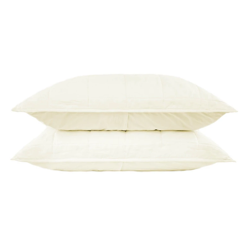 French Linen Quilted Sham Set - Standard