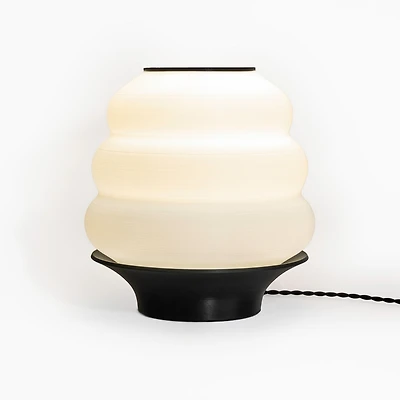 Jonathan Y Honey Pot Minimalist Classic Plant-Based Pla 3D Printed Dimmable Led Table Lamp, White/Brown