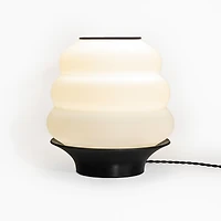 Jonathan Y Honey Pot Minimalist Classic Plant-Based Pla 3D Printed Dimmable Led Table Lamp, White/Brown