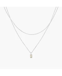 Sterling Silver Elayna Two Pre-Layered Opal Set Necklace – Delicate Statement, Sun-Kissed Style