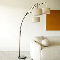 Trilage 84" Led Contemporary Arc Floor Lamp with Marble Base, Bulbs Included