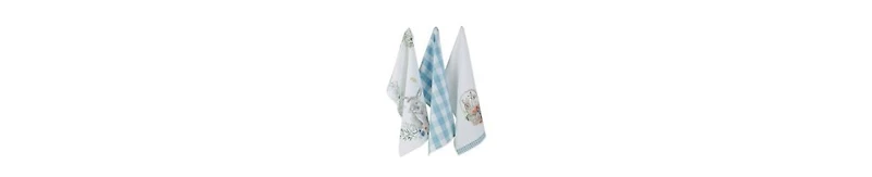 Design Imports Easter Basics Collection Springtime Kitchen Essentials, Dishtowel Set, Floral Bunny, 3 Piece