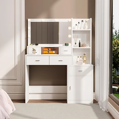 Streamdale Smart mirror dressing table with storage and drawers