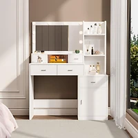 Streamdale Smart mirror dressing table with storage and drawers