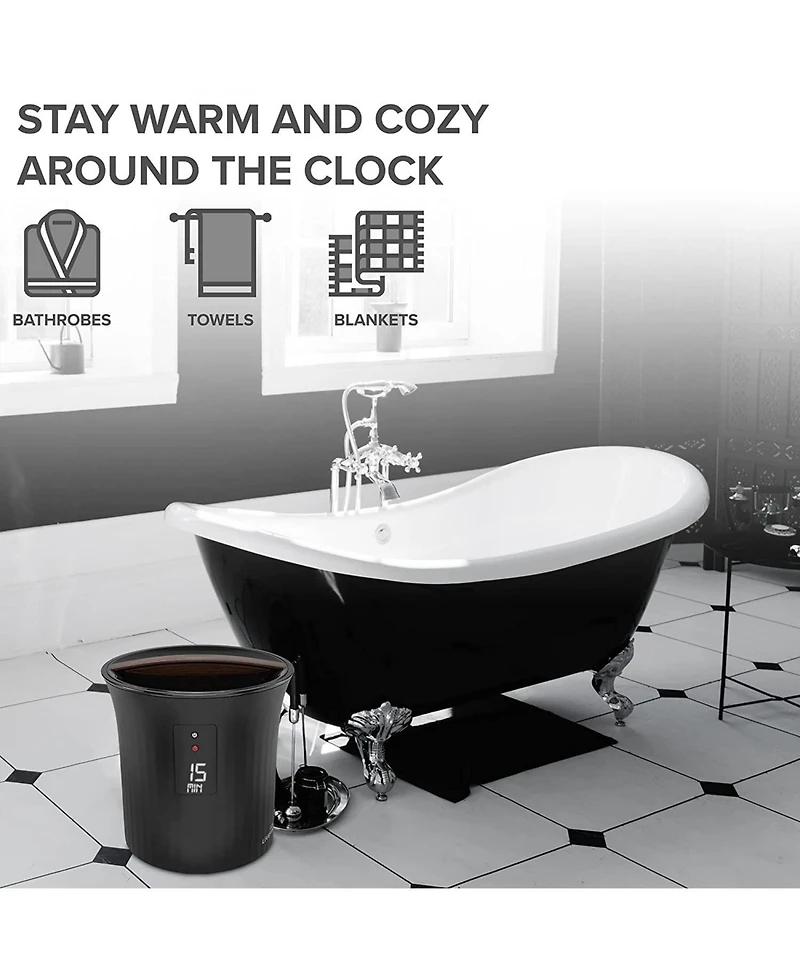 LiveFine Towel Warmer Bucket Style Heater w/Led Display 40" x 70" Towel