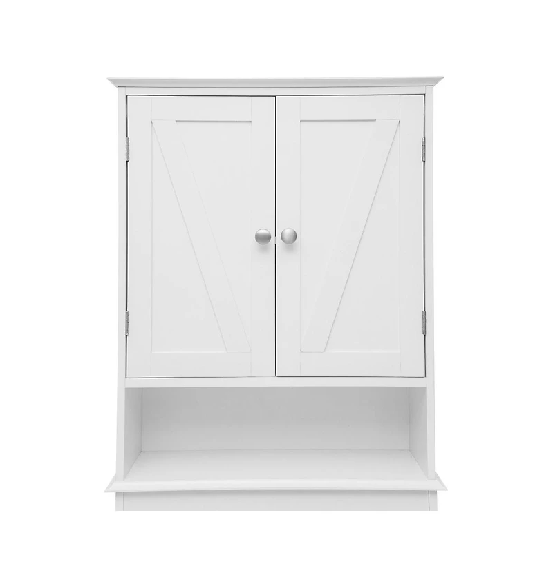 Merrick Lane Delilah Over The Toilet Bathroom Organizer With Shelves And Magnetic Closure Doors