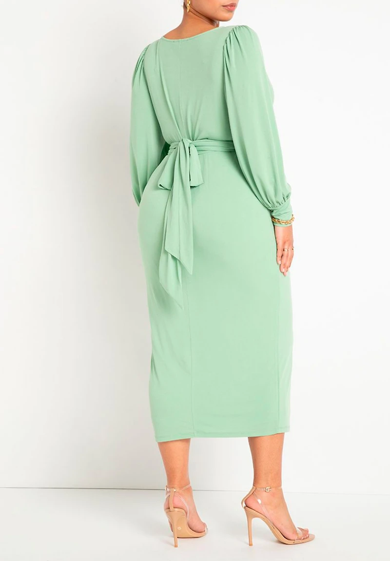 Eloquii Women's Cross Front Midi Dress