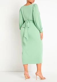 Eloquii Women's Cross Front Midi Dress