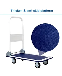 Sugift 330 lbs Platform Cart Dolly Foldable Warehouse Push Hand Truck