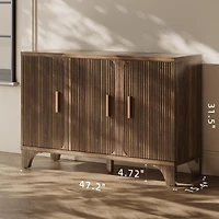 Sugift Modern Farmhouse Tv Stand, 2-Door Tv Cabinet for Tv up to 65"