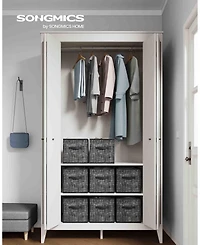 Slickblue Storage Cubes, Non-Woven Fabric Bins with Double Handles, Set of 8, Closet Organizers for Shelves, Foldable, Clothes