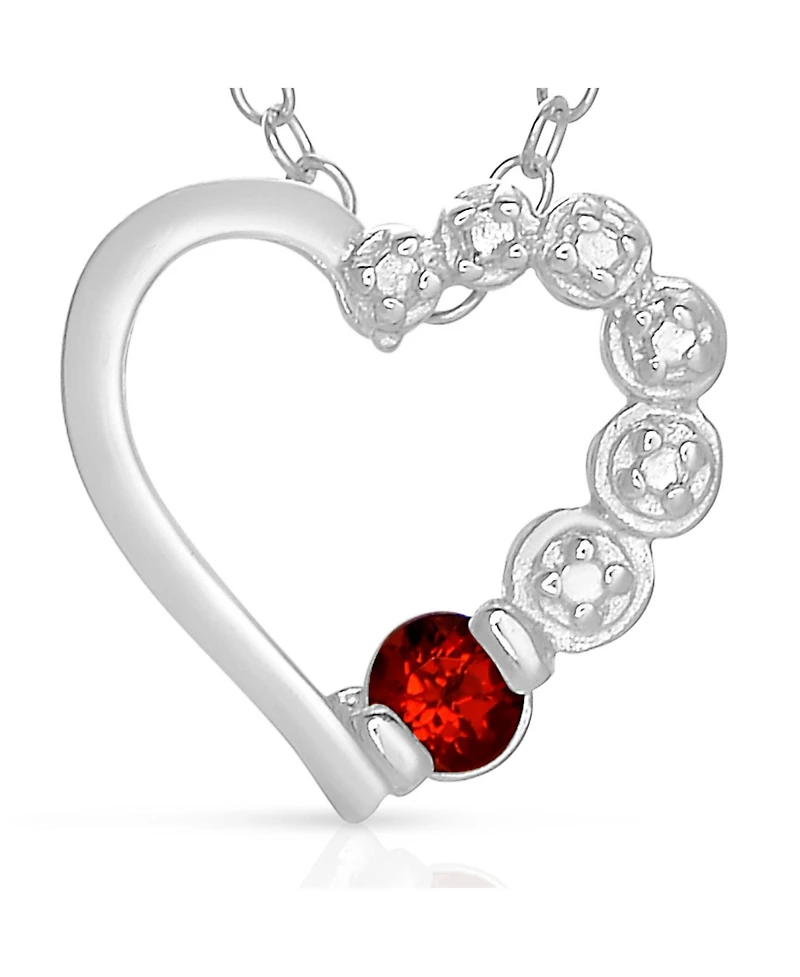 GiGiGirl Sterling Silver Genuine Red Heart Dna Necklace