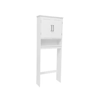 Merrick Lane Vigo Over The Toilet Bathroom Organizer With Shelves And Magnetic Closure Doors