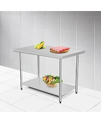 Sugift 30 x 48 Inch Stainless Steel Table Commercial Kitchen Worktable