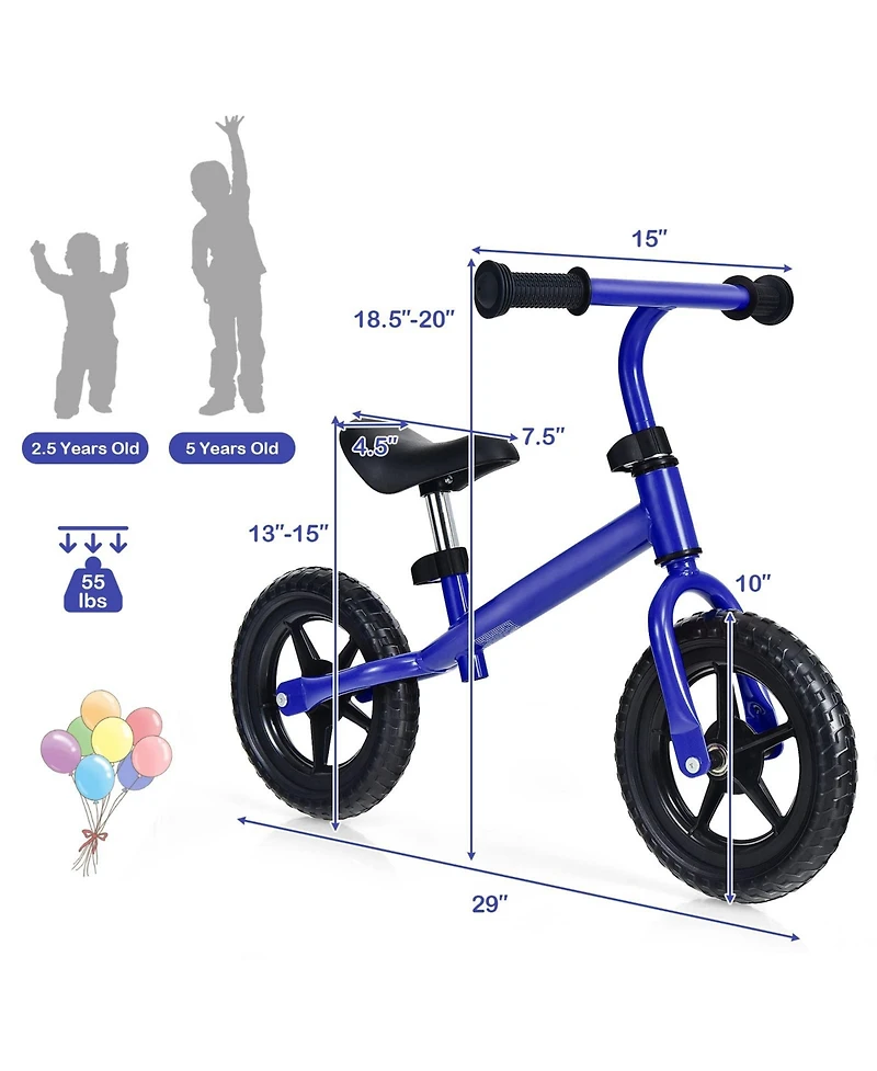 Sugift Kids No Pedal Balance Bike with Adjustable Handlebar and Seat