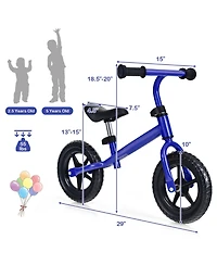 Sugift Kids No Pedal Balance Bike with Adjustable Handlebar and Seat