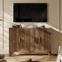 Sugift Modern Farmhouse Tv Stand, 2-Door Tv Cabinet for Tv up to 65"