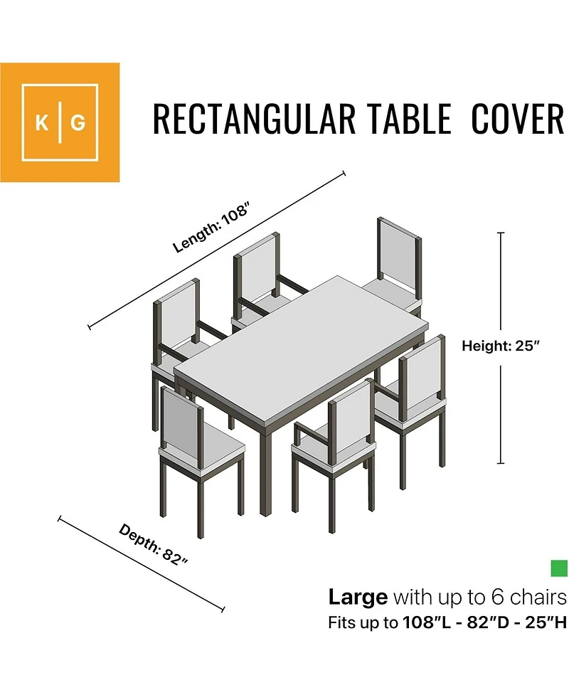 Khomo Gear Table and Chair Rectangular Cover 108"