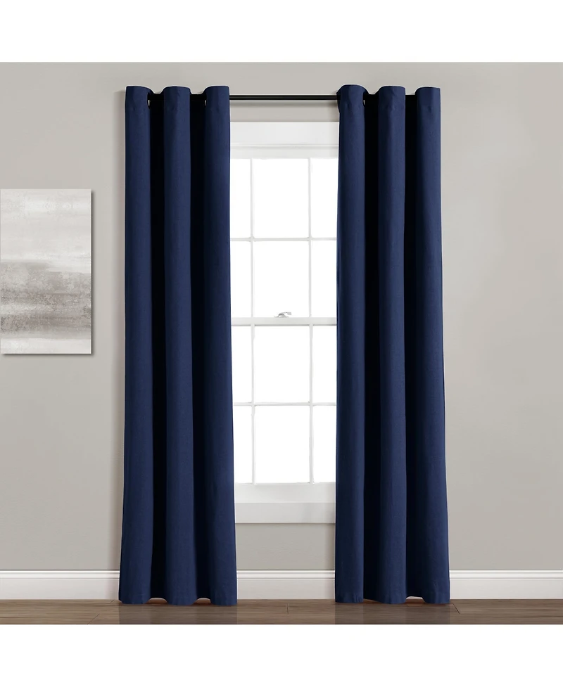 Lush Decor Insulated Grommet Blackout Linen Window Curtain Panel