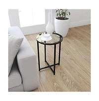 Fairdale End Table With Round Cross Brace Frame