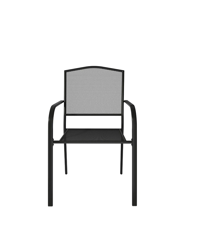 Mondawe 2Pcs Steel Mesh Chairs Balcony Mesh Dining Chair With Powder Coating