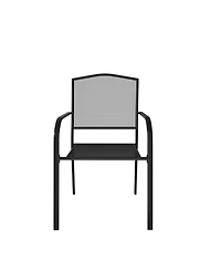Mondawe 2Pcs Steel Mesh Chairs Balcony Mesh Dining Chair With Powder Coating