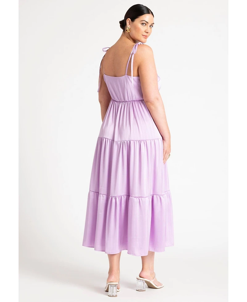 Eloquii Plus Tiered Satin Maxi Dress