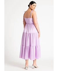 Eloquii Plus Tiered Satin Maxi Dress