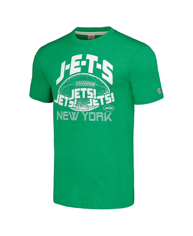 Homage Men's & Women's Green New York Jets J-e-t-s Tri-Blend T-Shirt